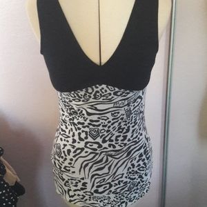 Metal mulisha animal print lace up backless tank